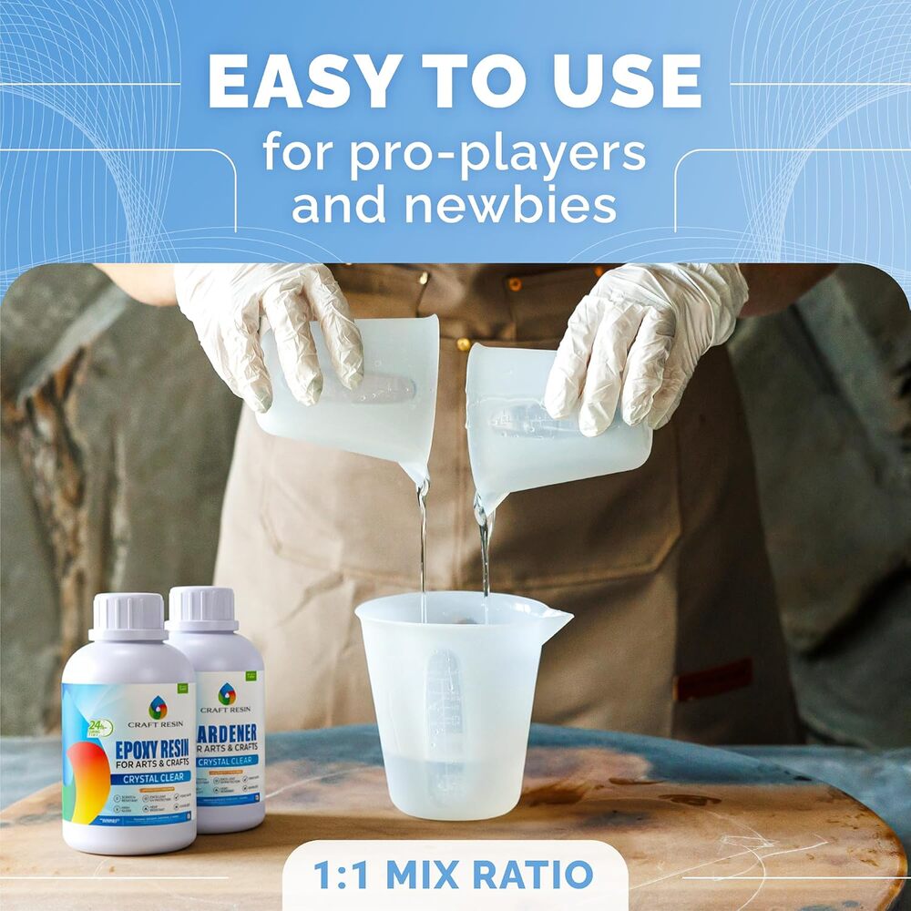 1 Gallon Crystal Clear Epoxy Resin Kit with Pumps, UV Resistant, Low Viscosity - Picture 6 of 7